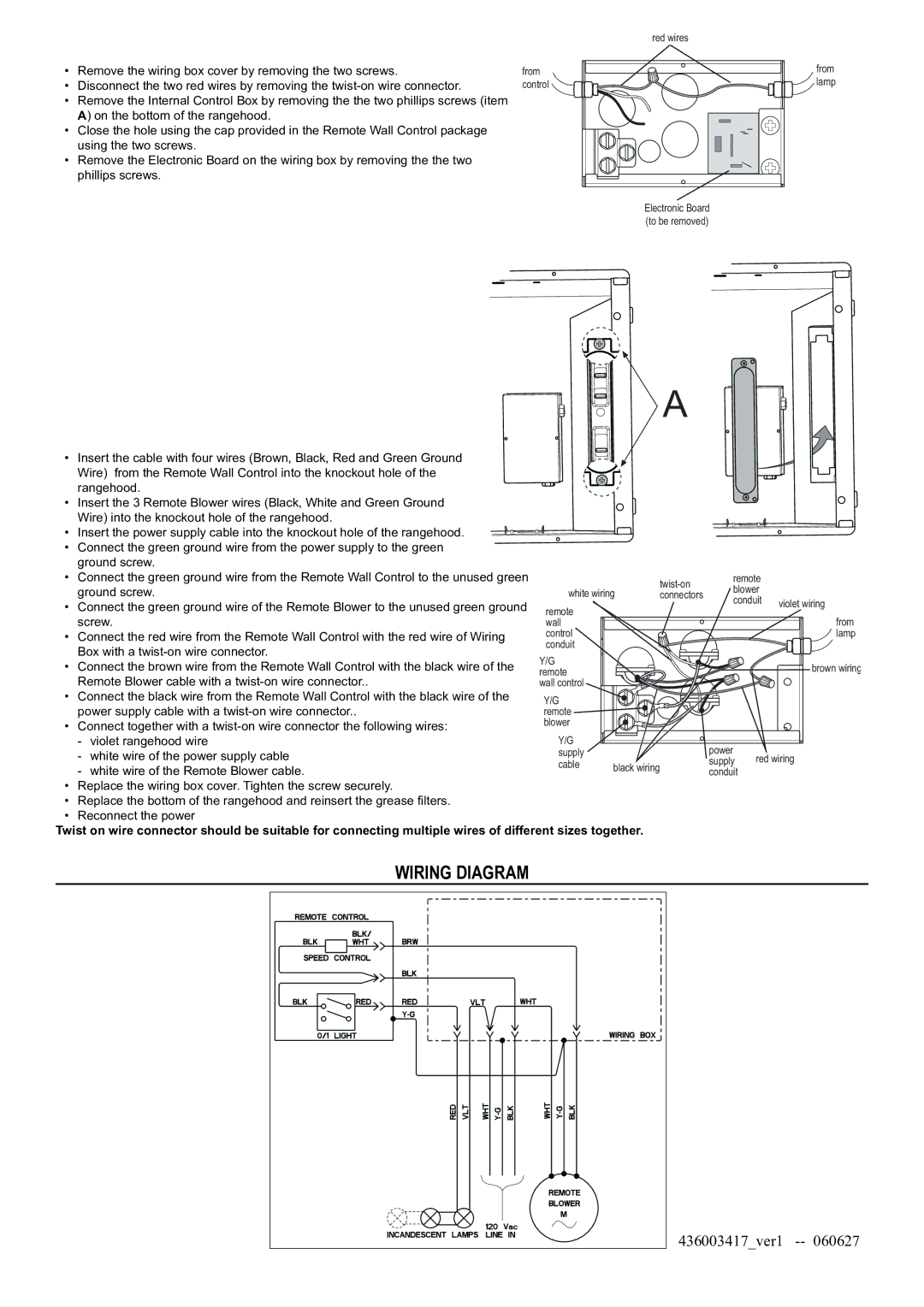 Faber INCA PRO 30 RB installation instructions Wiring Diagram 