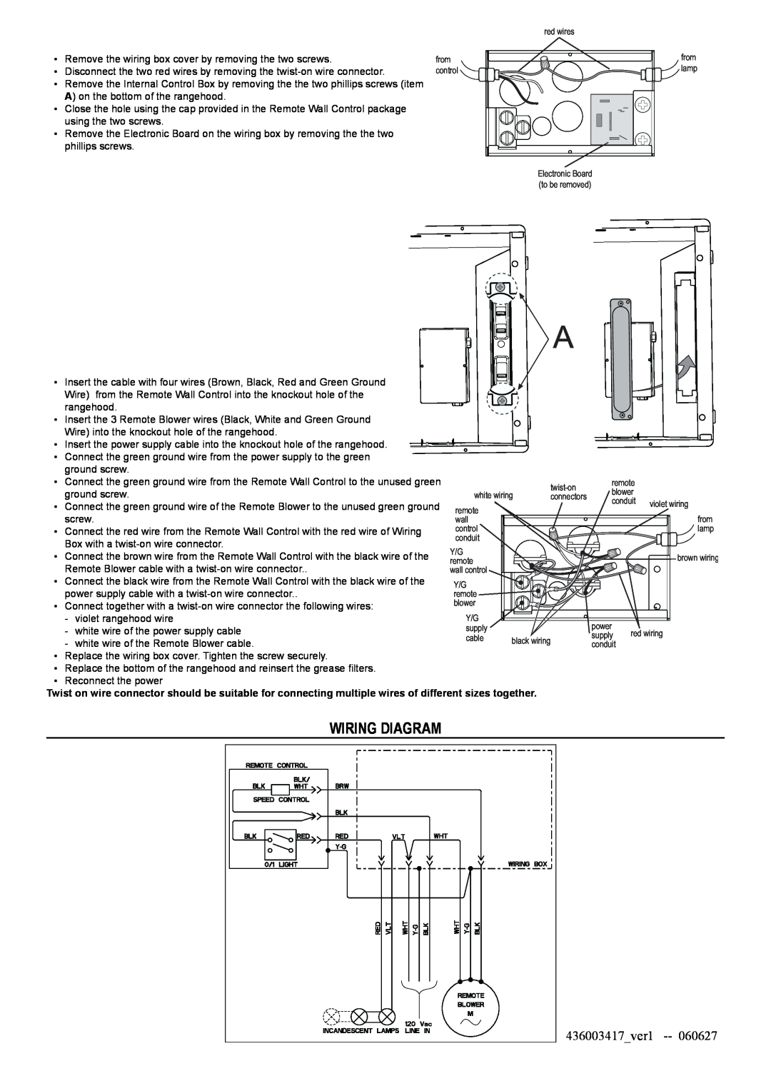 Faber INCA PRO 30 RB installation instructions Wiring Diagram, 436003417ver1 