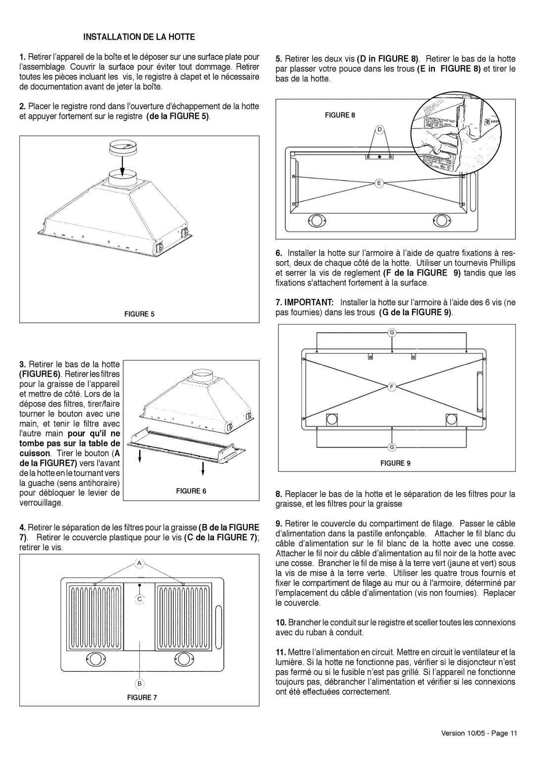 Faber Inca Pro 30 manual Installation DE LA Hotte 