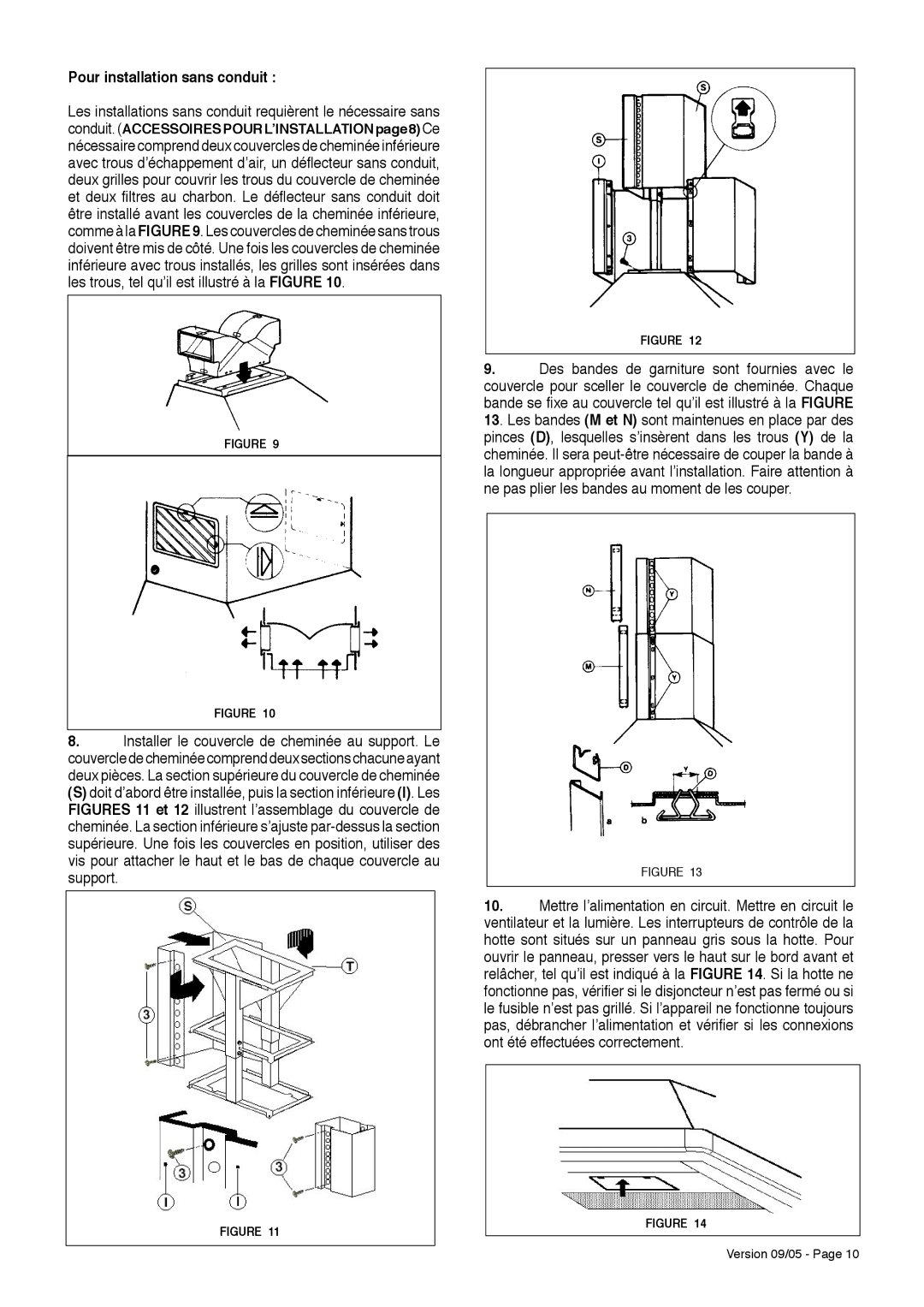 Faber ISOLA installation instructions Pour installation sans conduit 