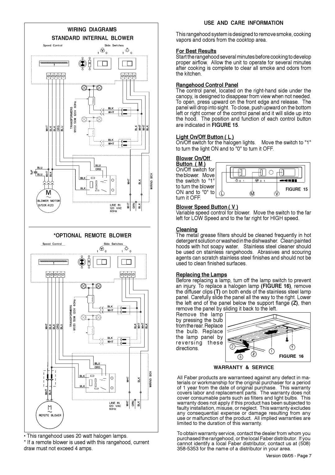 Faber ISOLA installation instructions USE and Care Information 