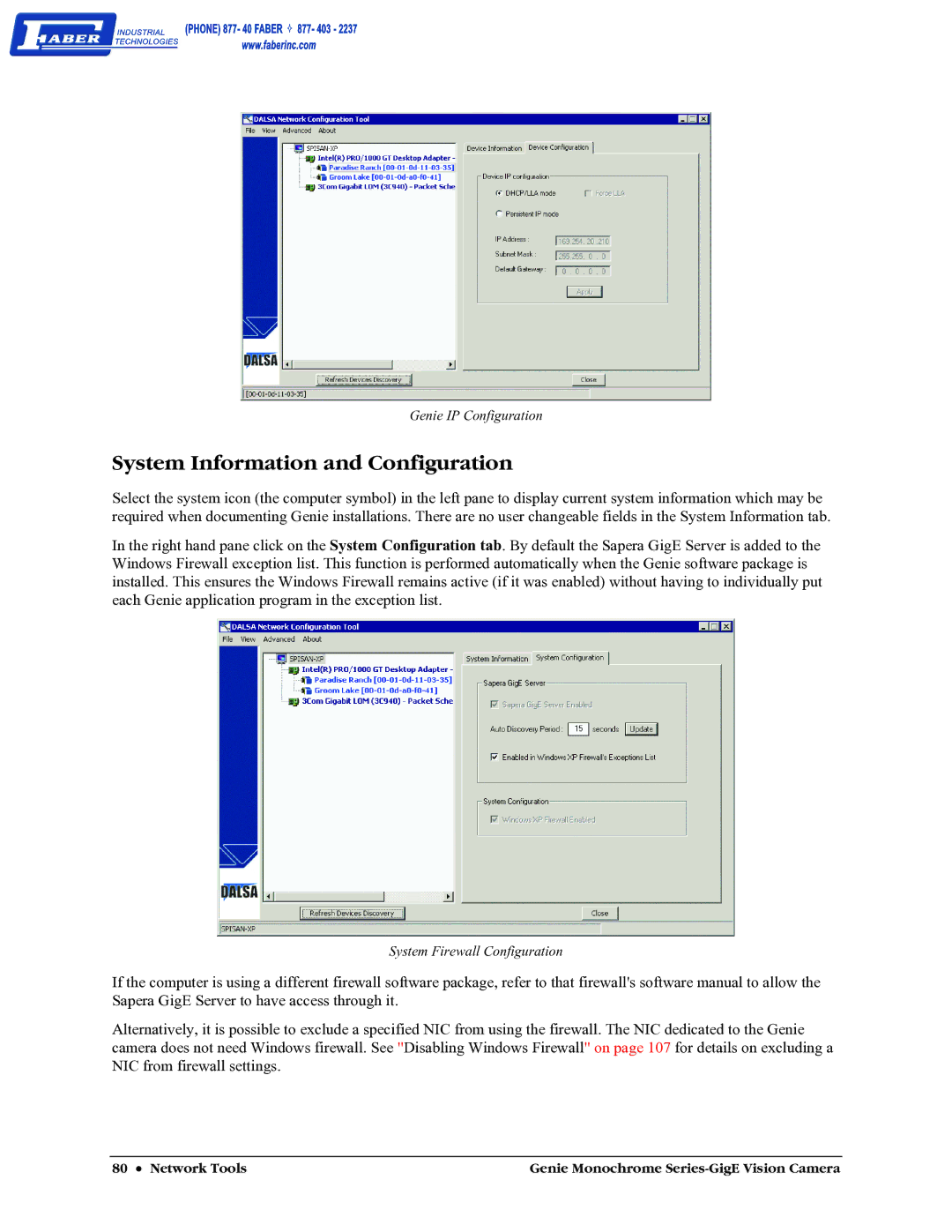 Faber M1024, M640, M1600, M1400 user manual System Information and Configuration 