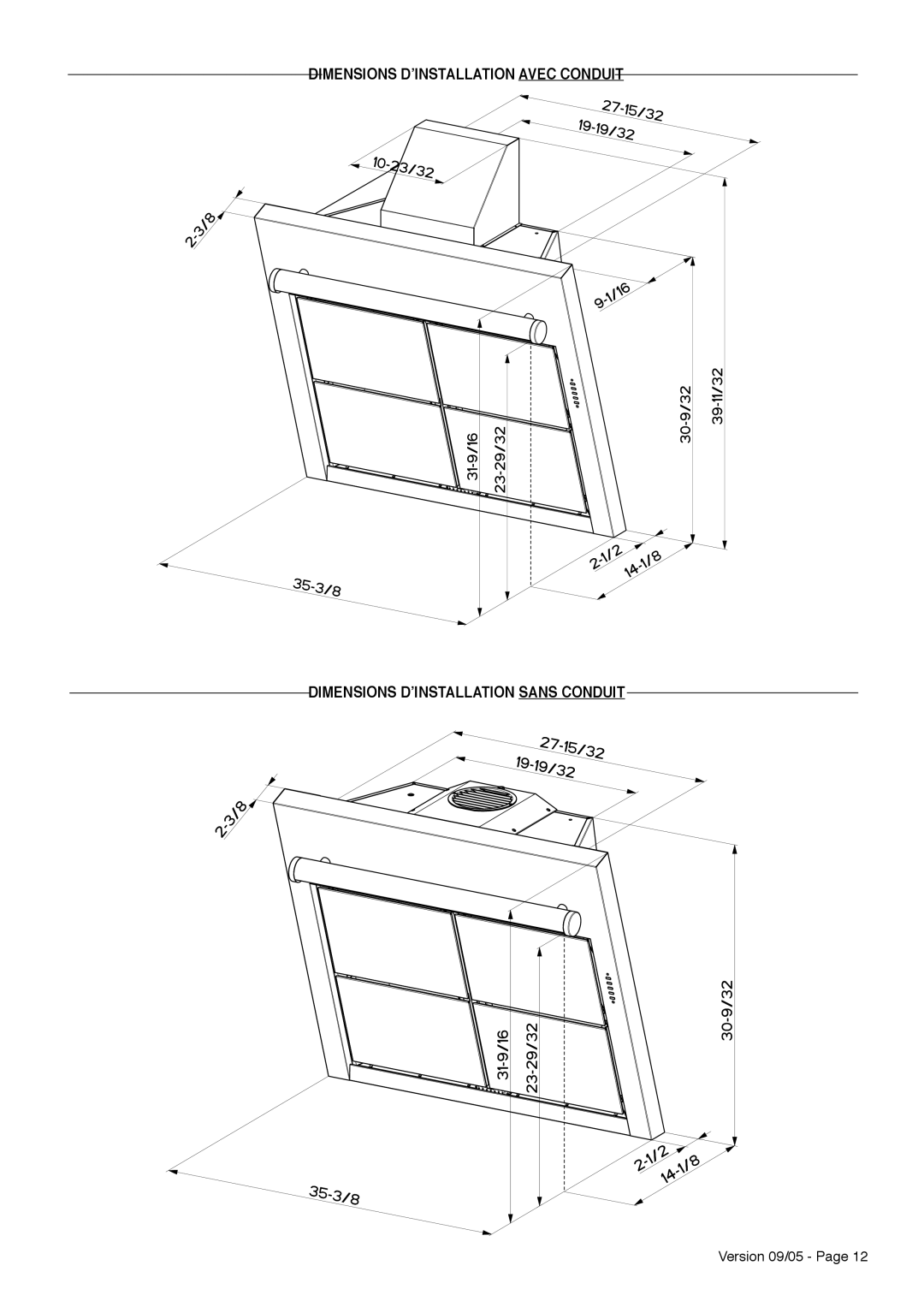 Faber Matrix installation instructions Version 09/05 