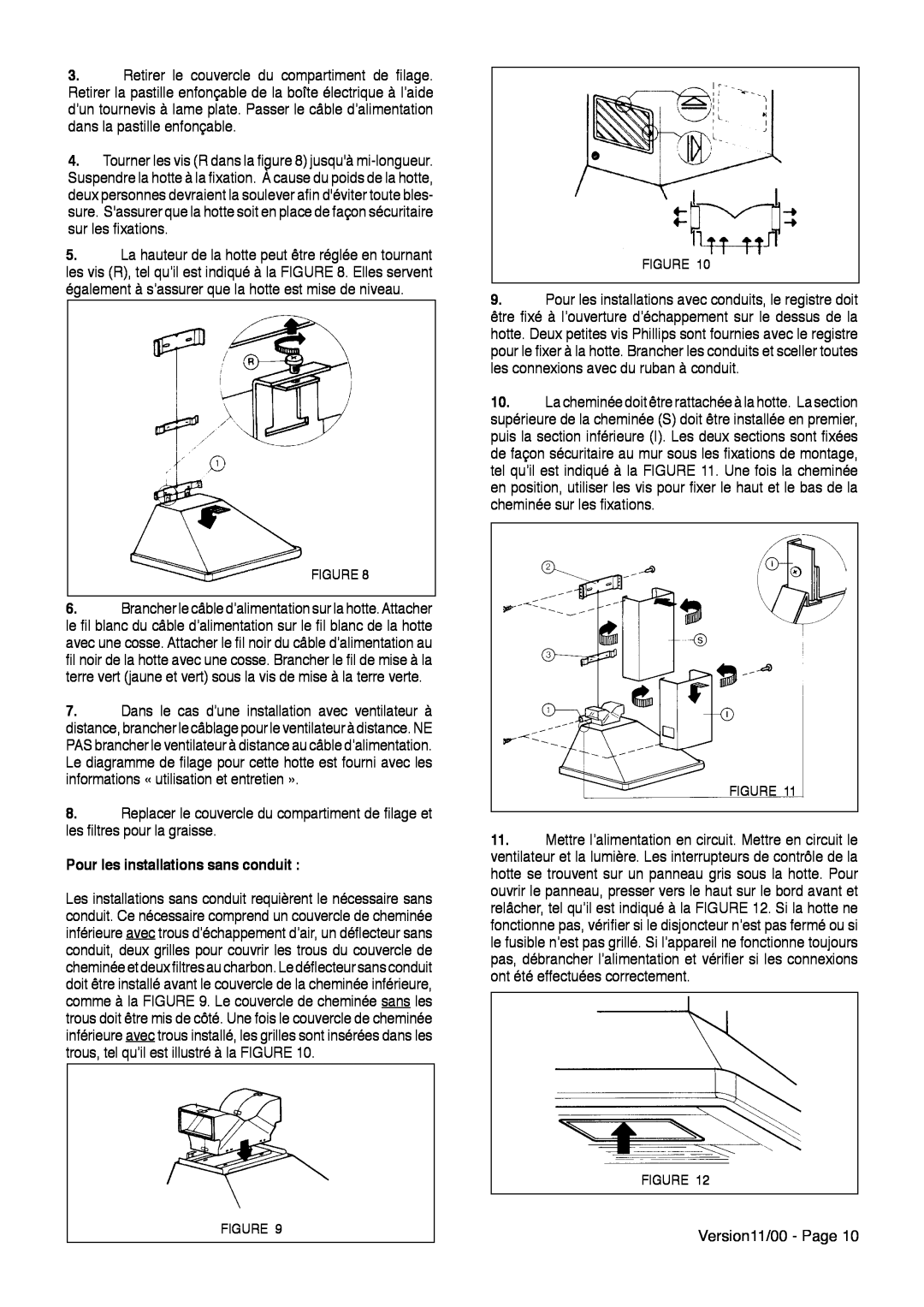 Faber Nova installation instructions Pour les installations sans conduit 