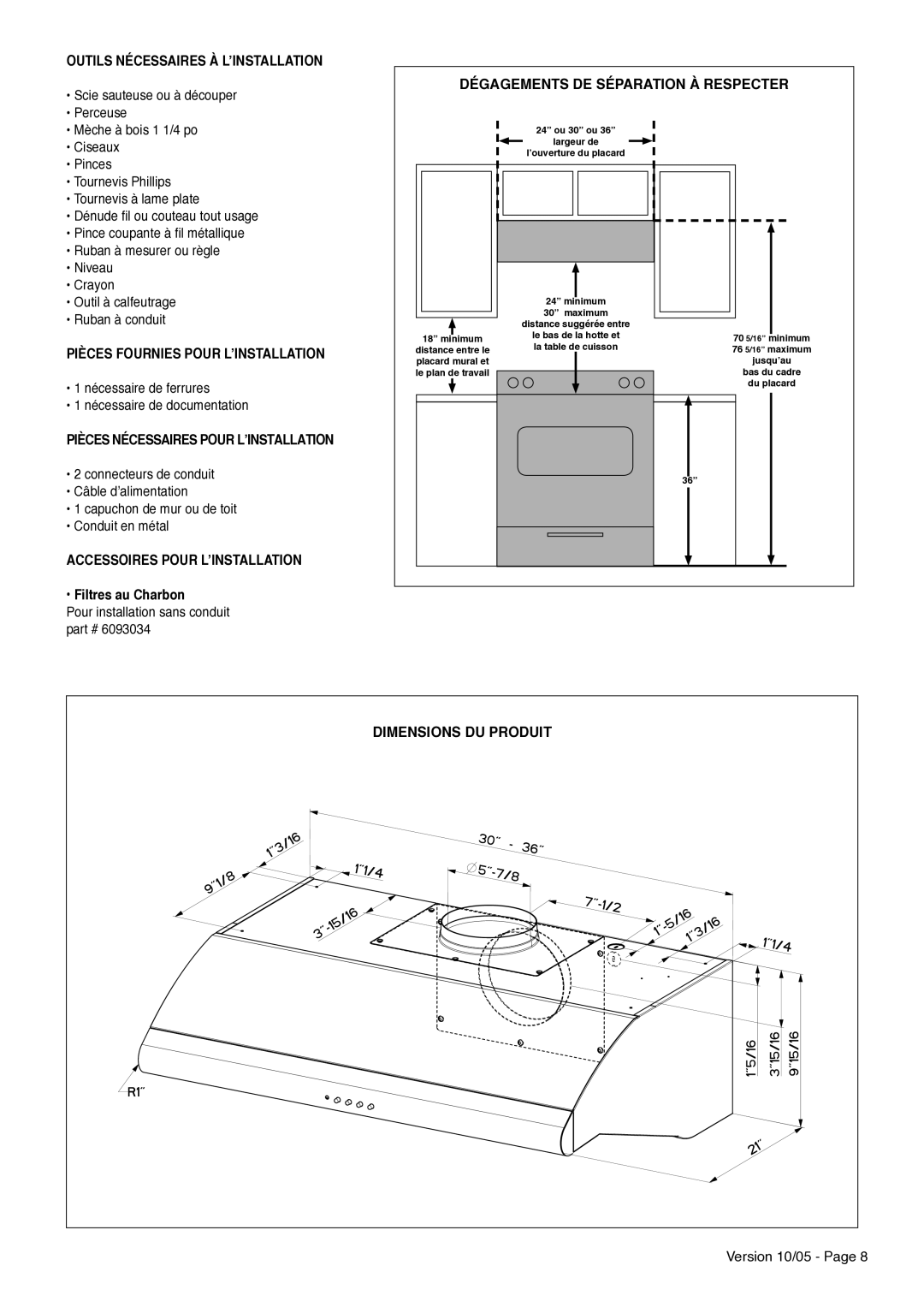 Faber PELLICANO manual Dimensions DU Produit 