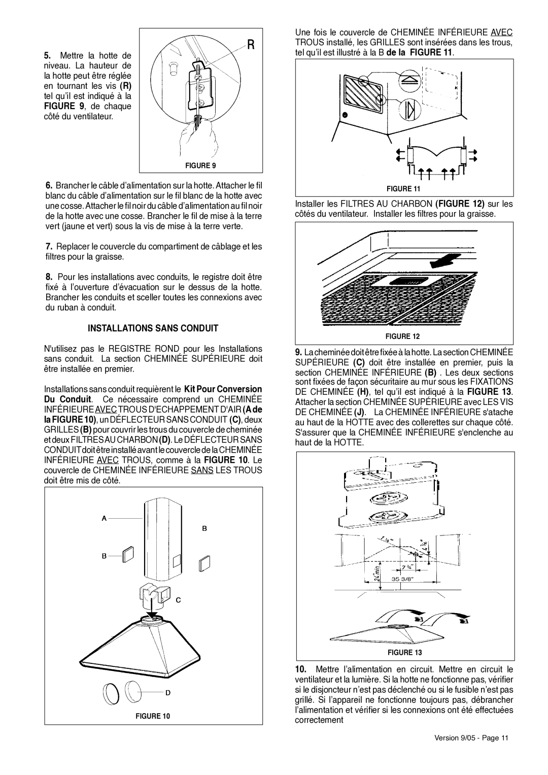 Faber Perla installation instructions Installations Sans Conduit 