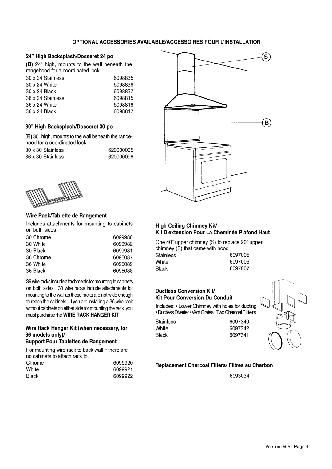 Faber Perla installation instructions High Backsplash/Dosseret 30 po, Wire Rack/Tablette de Rangement 