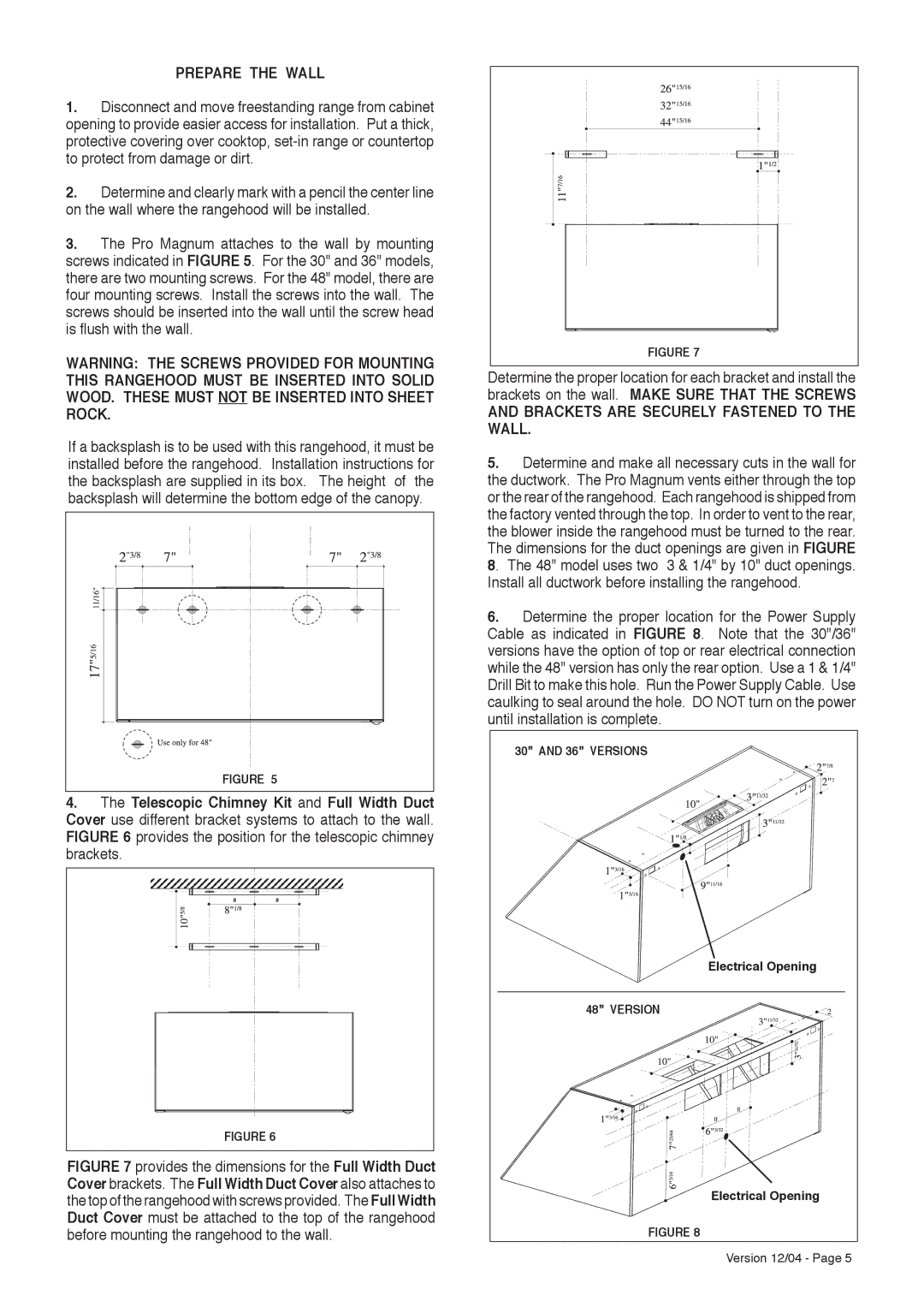 Faber PRO MAGNUMw installation instructions Prepare the Wall, Brackets are Securely Fastened to the Wall 