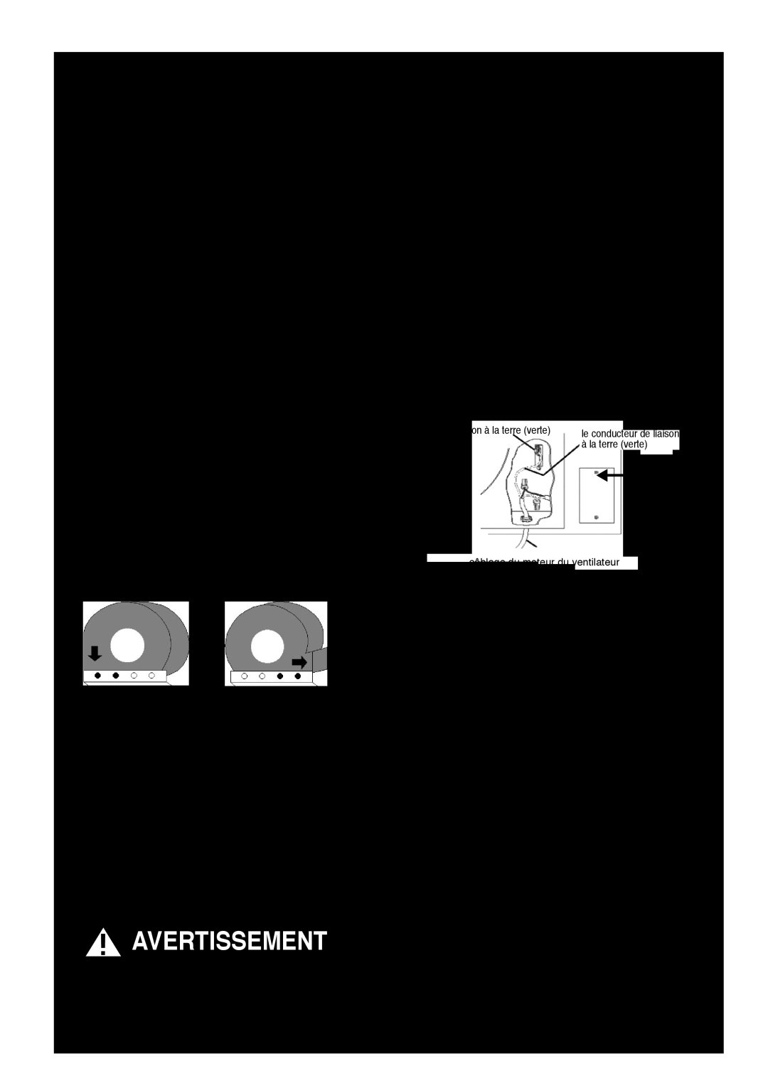 Faber Scirocco Downdraft Rangehood installation instructions Ventilateur Vers L’Arrière, Avertissement 