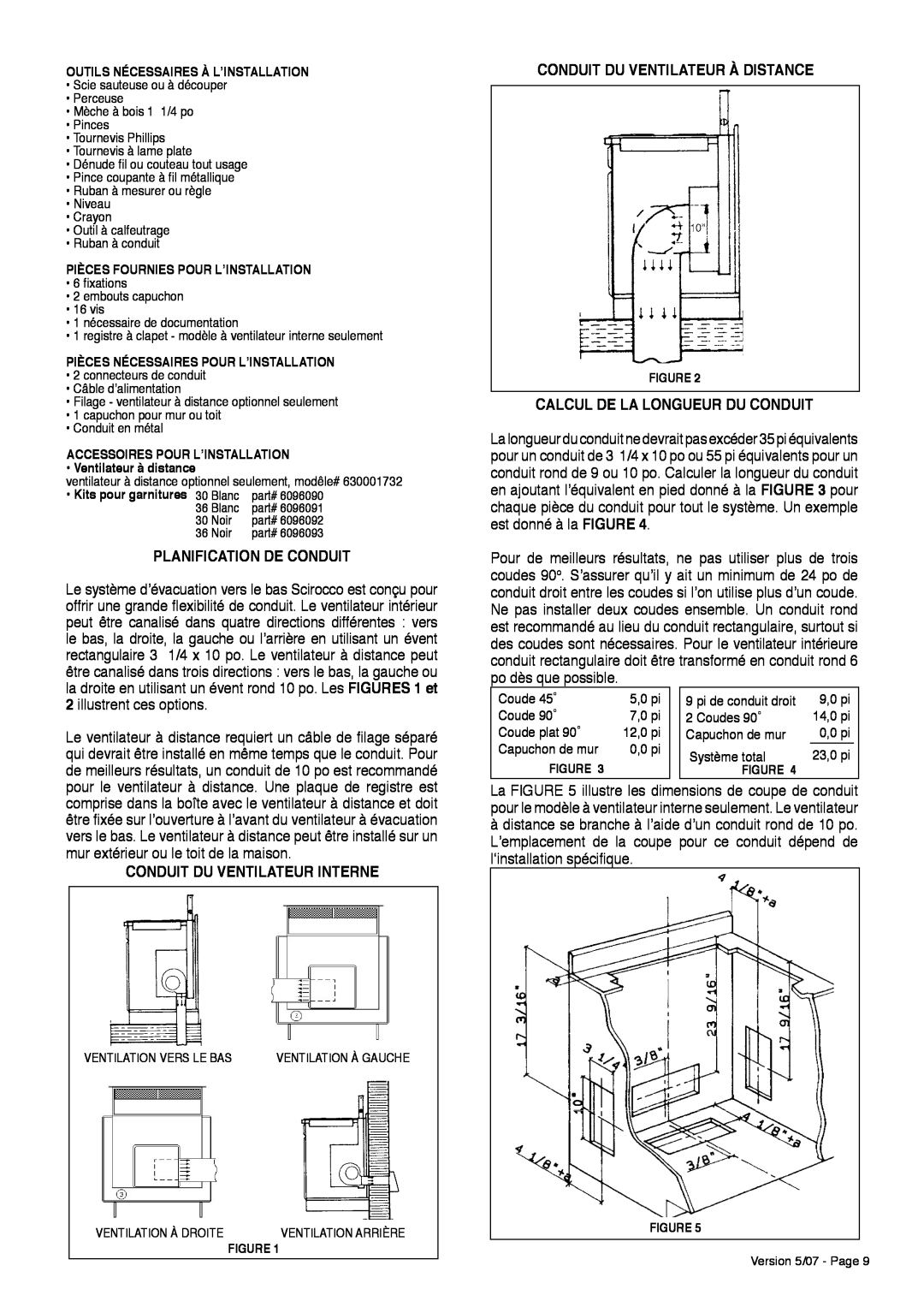 Faber Scirocco Downdraft Rangehood installation instructions Planification De Conduit, Conduit Du Ventilateur Interne 