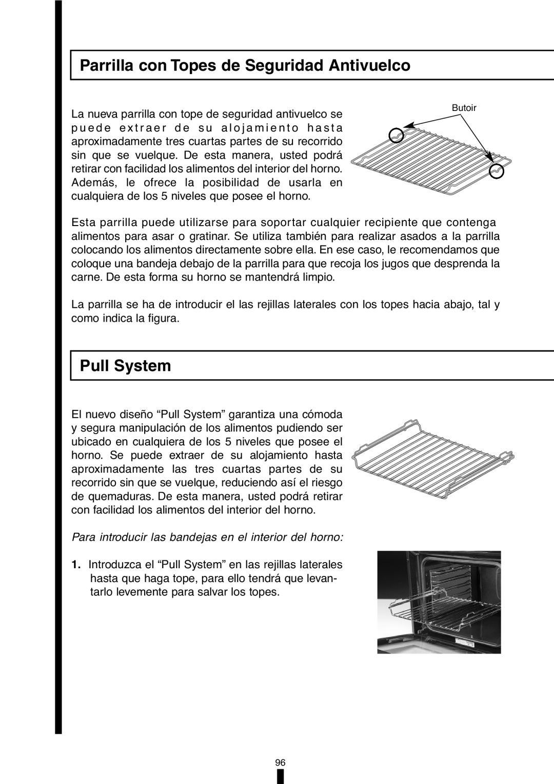 Fagor America 5HA-196X Parrilla con Topes de Seguridad Antivuelco, Para introducir las bandejas en el interior del horno 