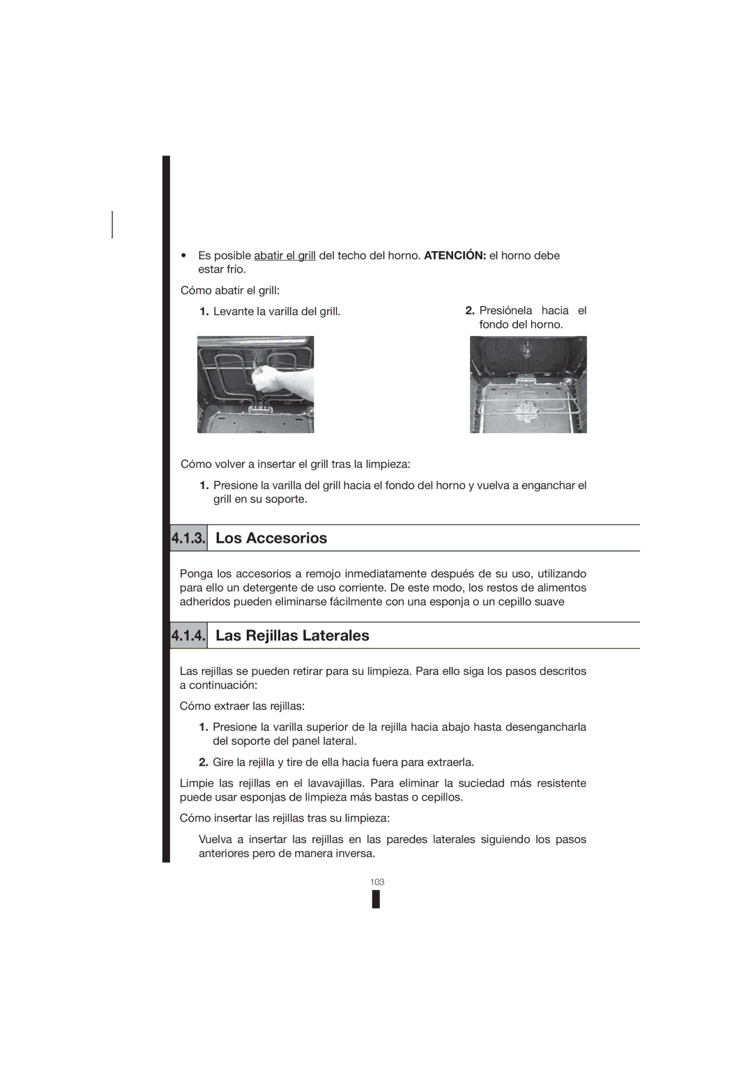 Fagor America 5HA-196 X, 5HA-200 LX, 5HA-200 RX manual Los Accesorios, Las Rejillas Laterales 