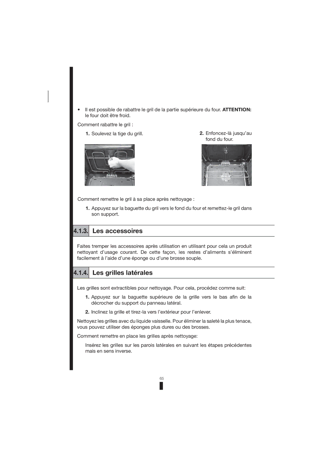 Fagor America 5HA-200 RX, 5HA-200 LX, 5HA-196 X manual Les accessoires, Les grilles latérales 