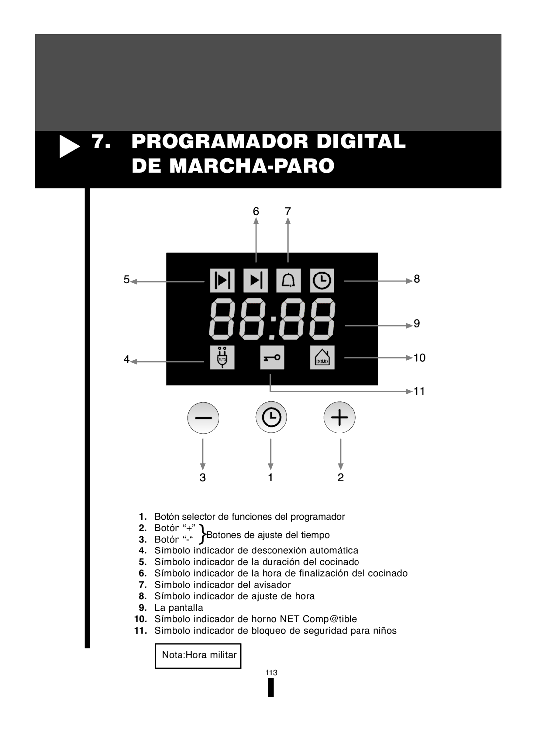 Fagor America 5HA-200 RX, 5HA-200 LX, 5HA-196 X manual Programador Digital DE MARCHA-PARO 