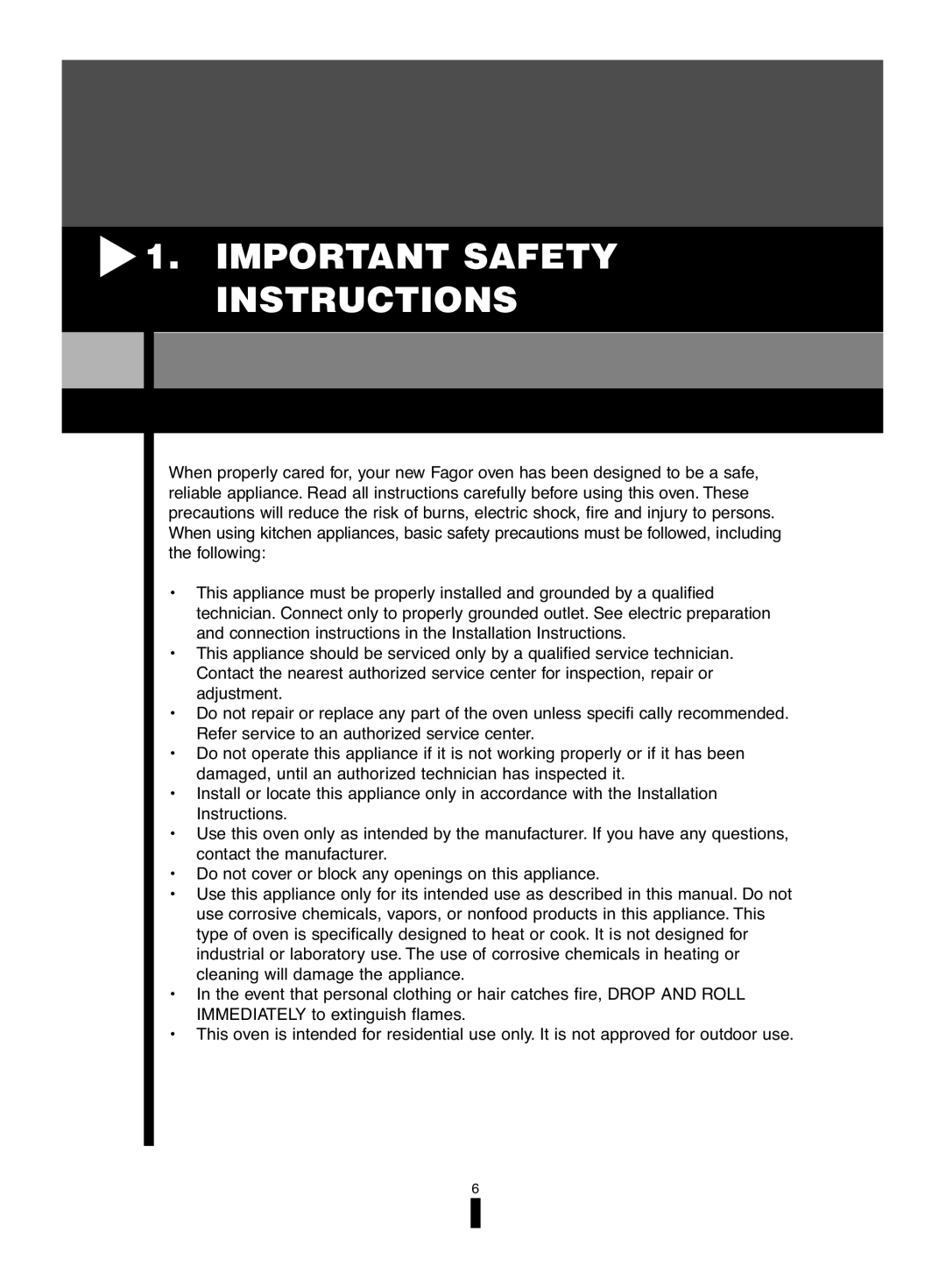 Fagor America 5HA-200 LX, 5HA-196 X, 5HA-200 RX manual Important Safety Instructions 