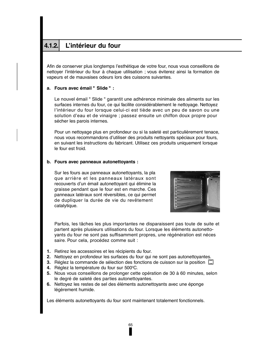 Fagor America 5HA-200 RX, 5HA-200 LX, 5HA-196 X manual 2. L’intérieur du four, Fours avec émail Slide 