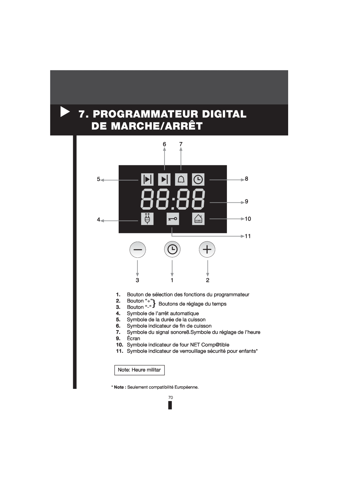 Fagor America 5HA-196 X, 5HA-200 LX, 5HA-200 RX manual Programmateur Digital De Marche/Arrêt 