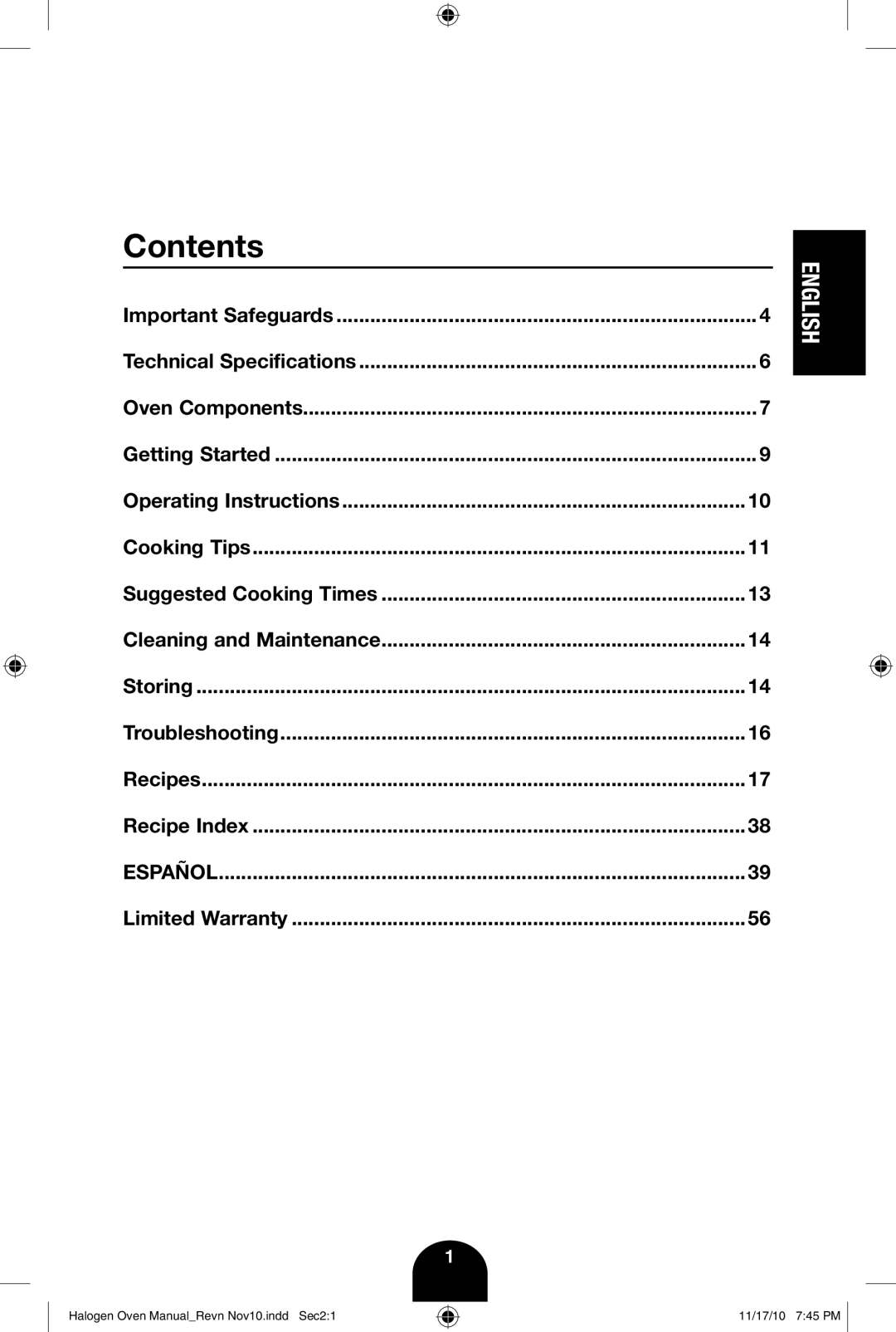 Fagor America 670040380 user manual Contents 