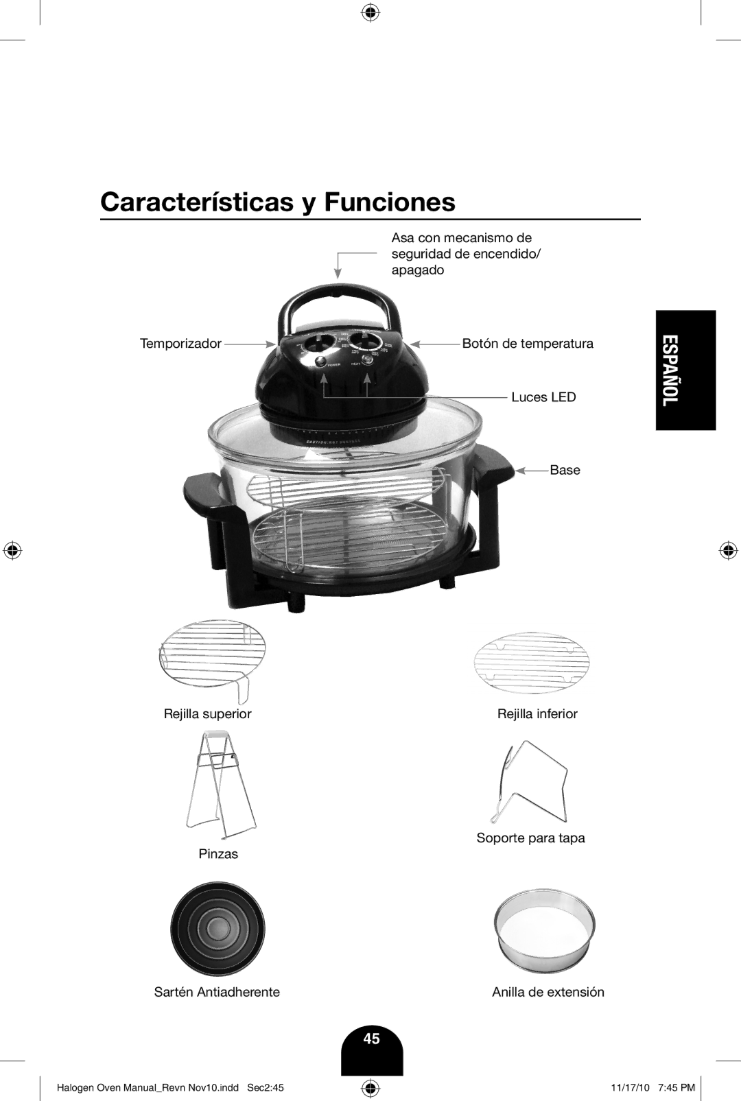 Fagor America 670040380 user manual Características y Funciones 