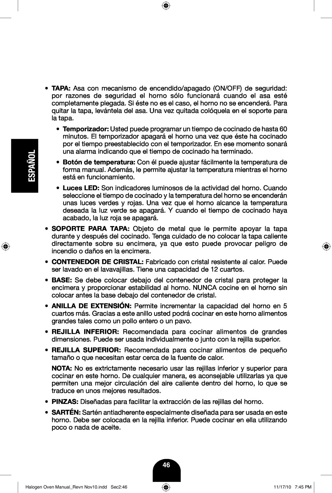 Fagor America 670040380 user manual Español 