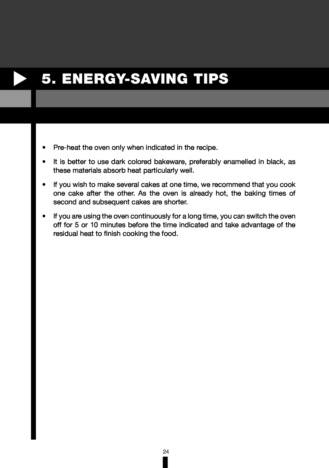 Fagor America 6HA-196BX manual Energy-Saving Tips 