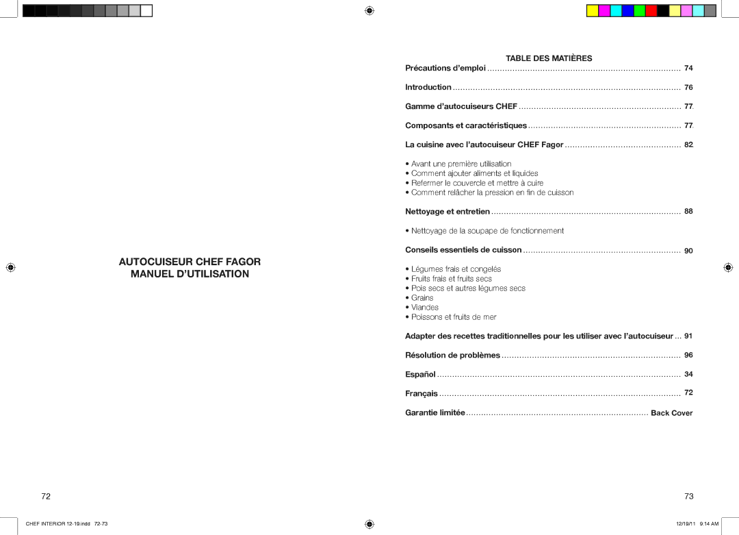 Fagor America 918010051, 918010052, 918010053 user manual Nettoyage et entretien, Conseils essentiels de cuisson 