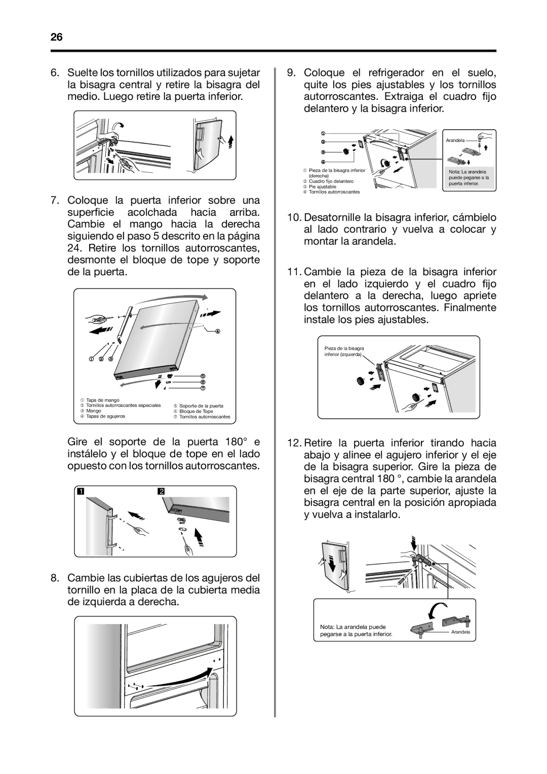 Fagor America BMF-200X manual Nota La arandela puede 