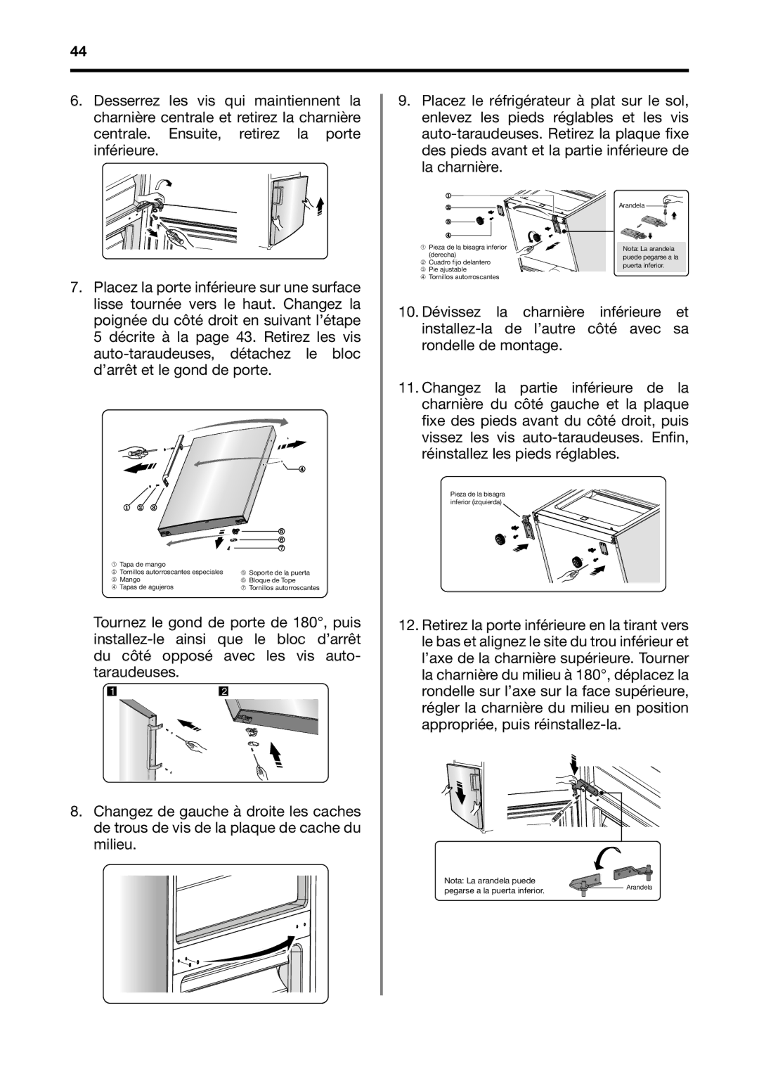 Fagor America BMF-200X manual Nota La arandela puede 