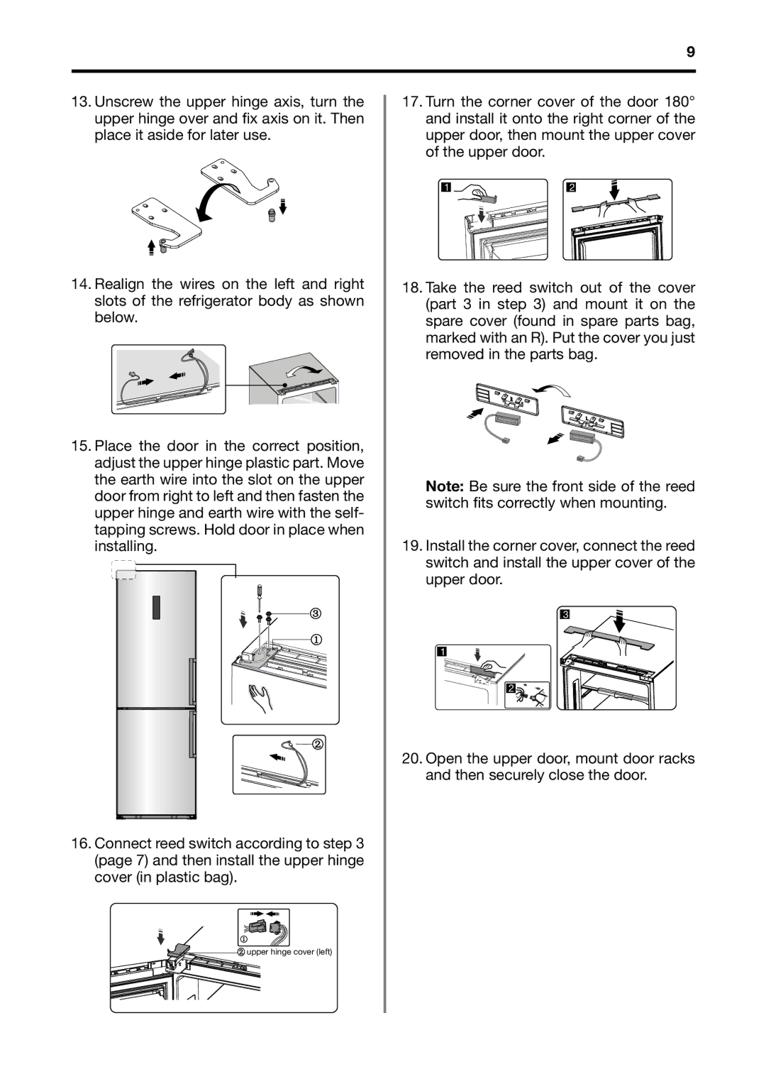 Fagor America BMF-200X manual ②upper hinge cover left 