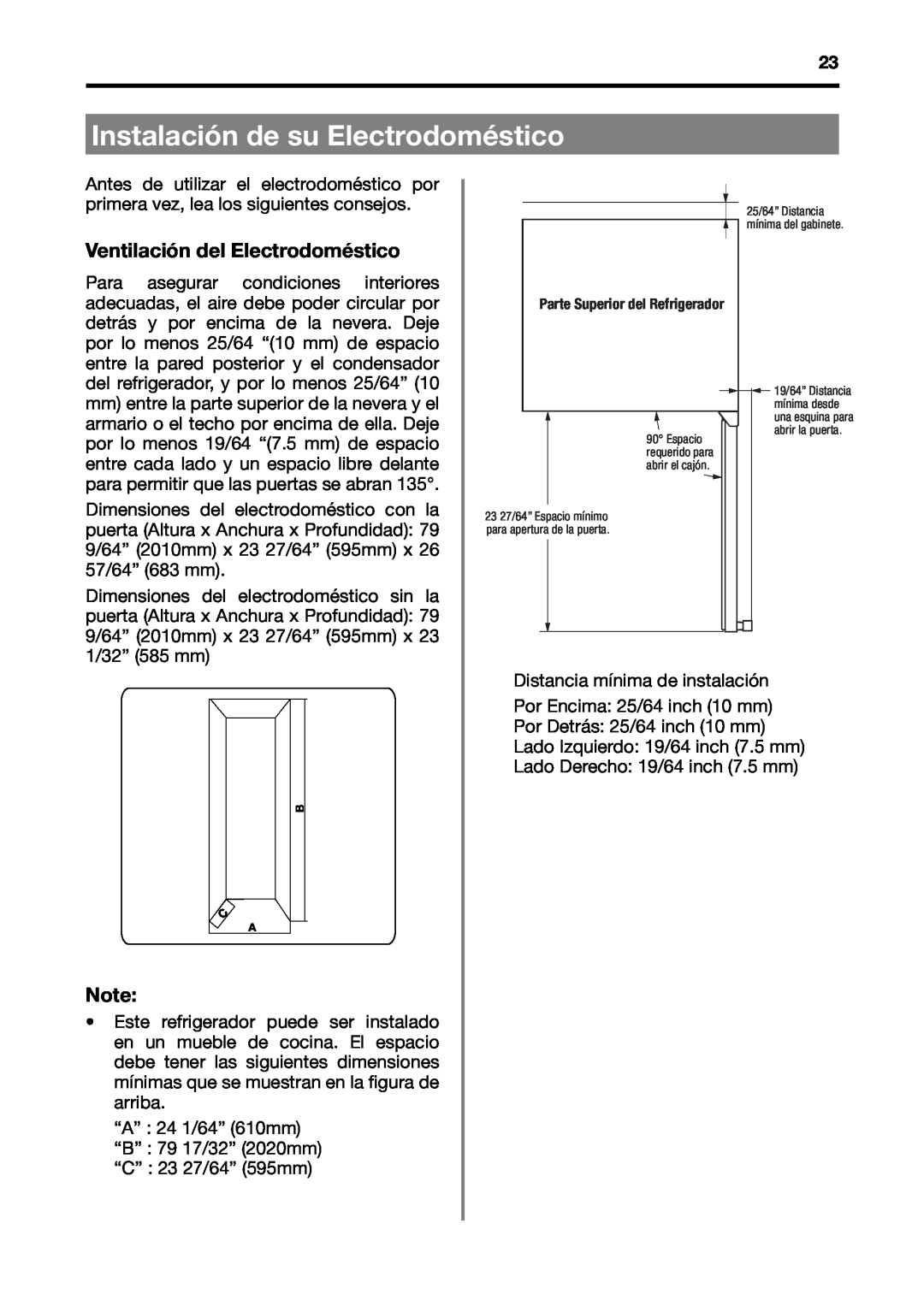Fagor America BMF-200X manual Instalación de su Electrodoméstico, Ventilación del Electrodoméstico 