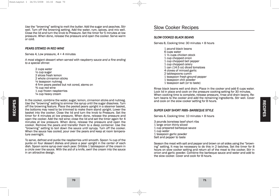 Fagor America Electric Multi-Cooker manual Slow Cooker Recipes 