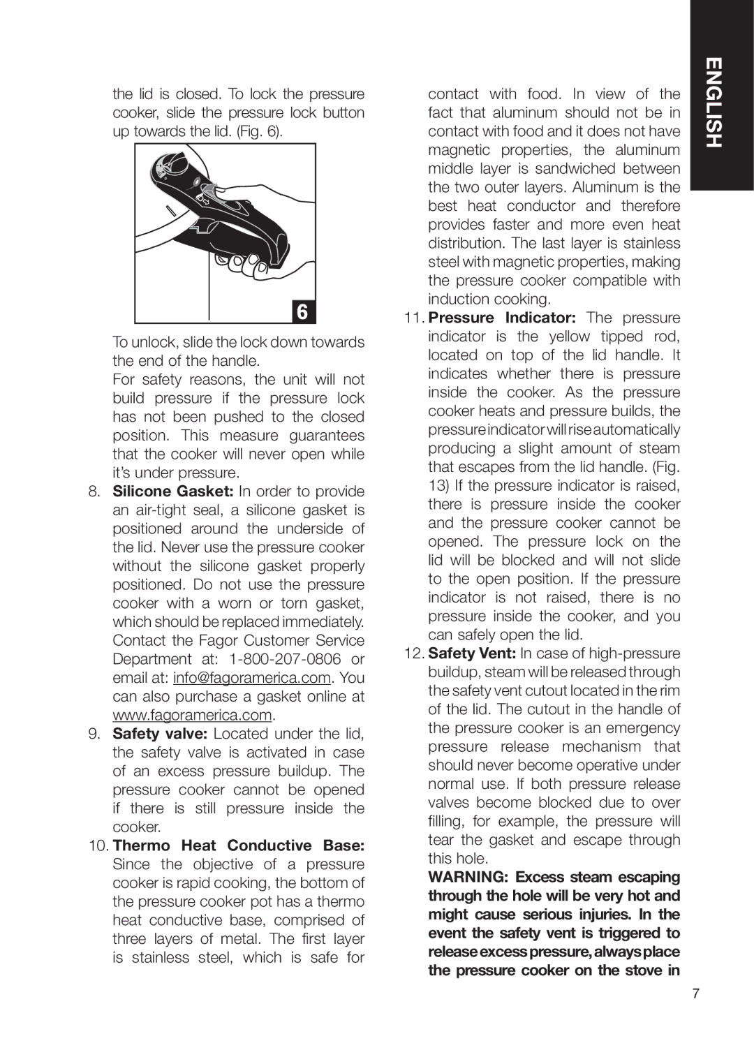 Fagor America Electric Pressure Cooker user manual English 