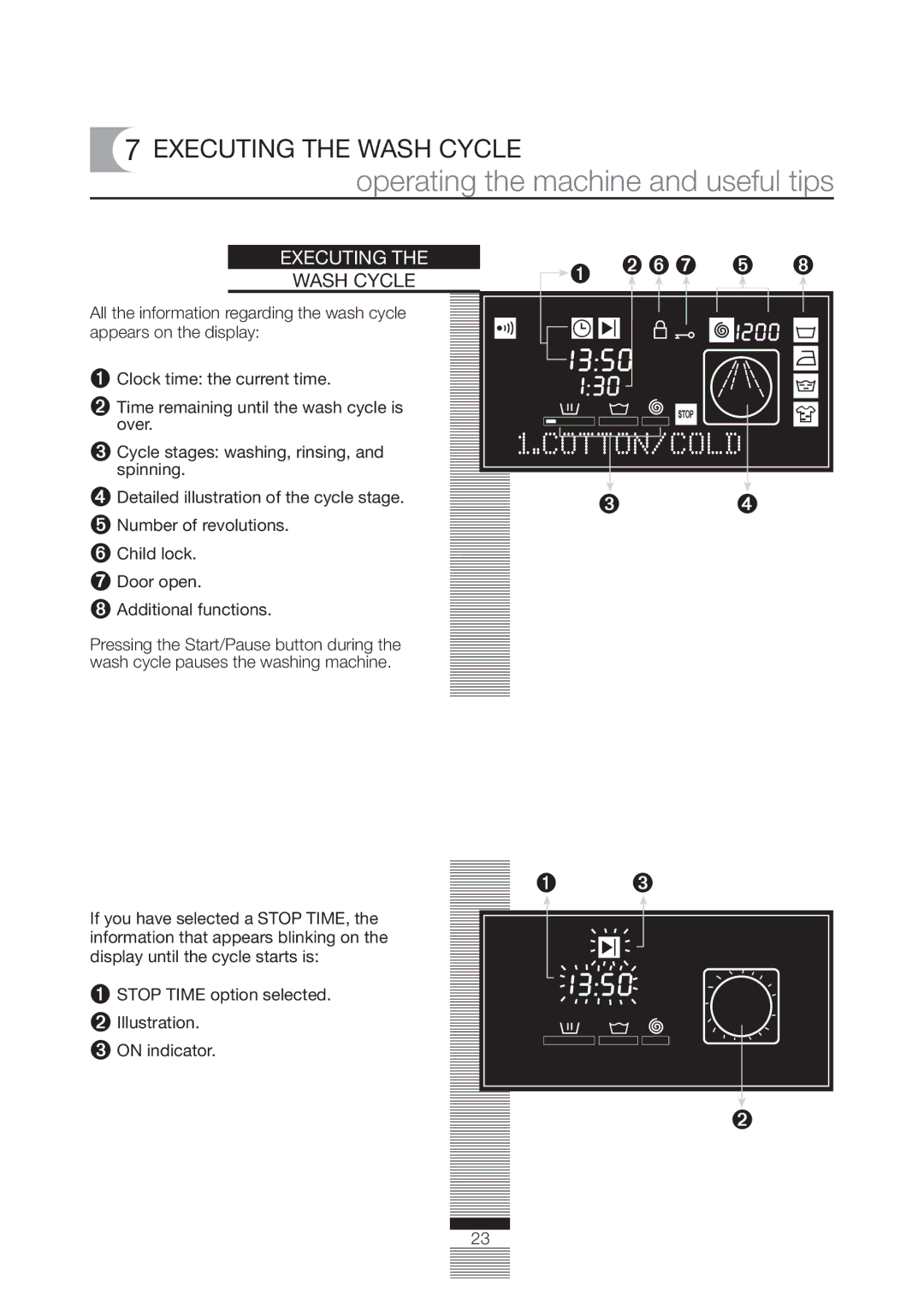 Fagor America FA-4812X manual Executing the Wash Cycle 