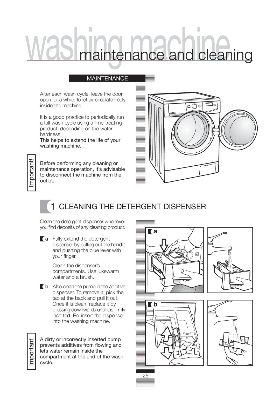 Fagor America FA-4812X manual Cleaning the Detergent Dispenser, Maintenance 