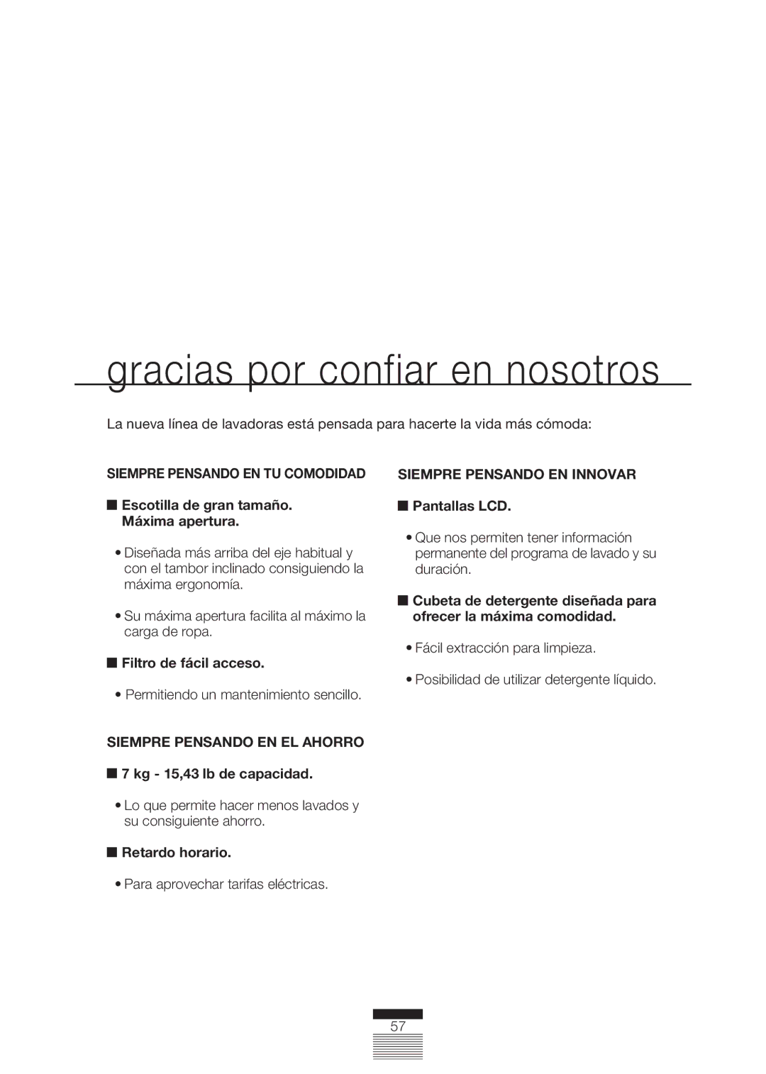 Fagor America FA-4812X manual Permitiendo un mantenimiento sencillo, Para aprovechar tarifas eléctricas 