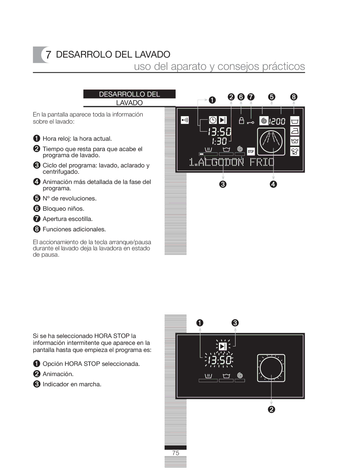 Fagor America FA-4812X manual Desarrolo DEL Lavado, Desarrollo DEL 