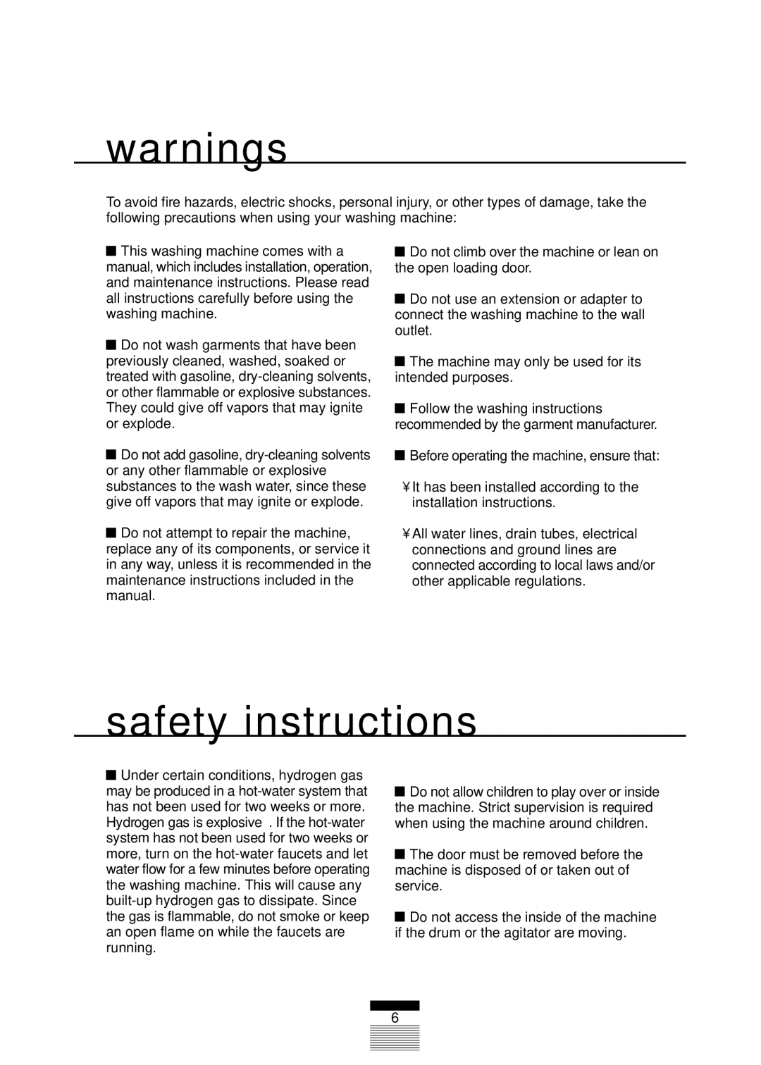 Fagor America FA-5812 X manual Safety instructions 