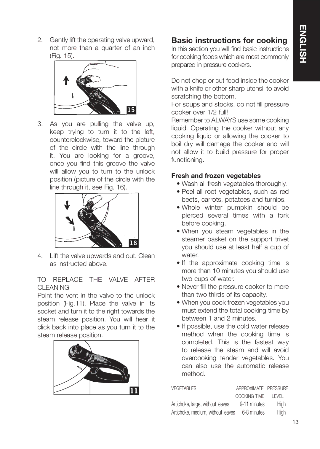 Fagor America fagor duo pressure cooker user manual Basic instructions for cooking, To Replace the Valve After Cleaning 