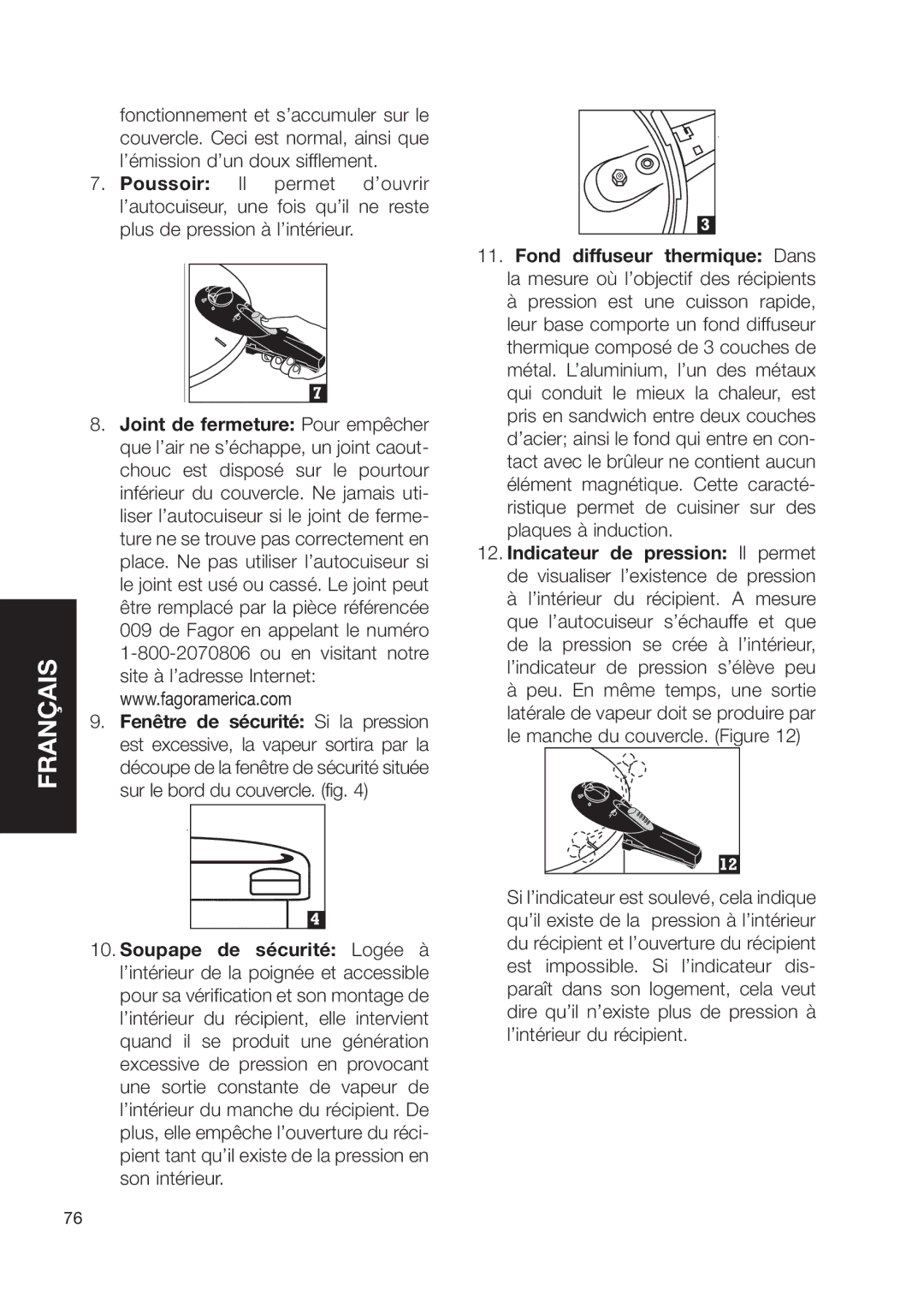 Fagor America Fagor Rapida Pressure Cooker user manual Français 