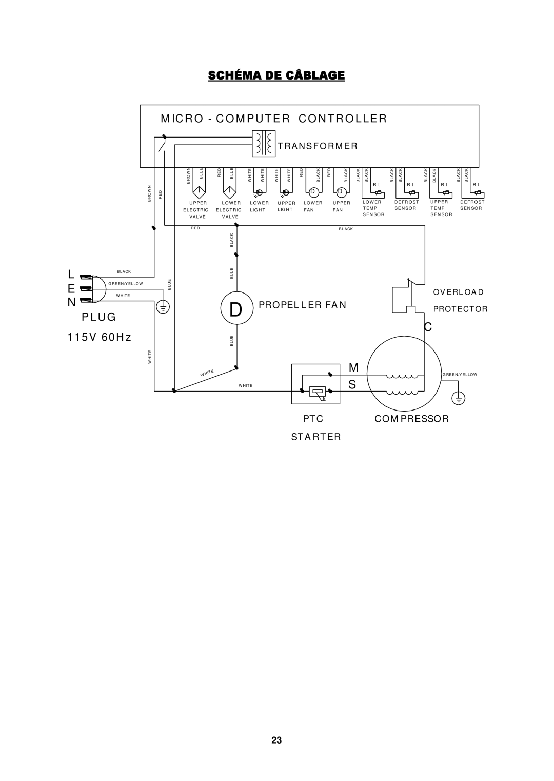 Fagor America FSV-144US instruction manual Schéma DE Câblage, Ic R O C O M P U T E R C O N T R O L Le R 