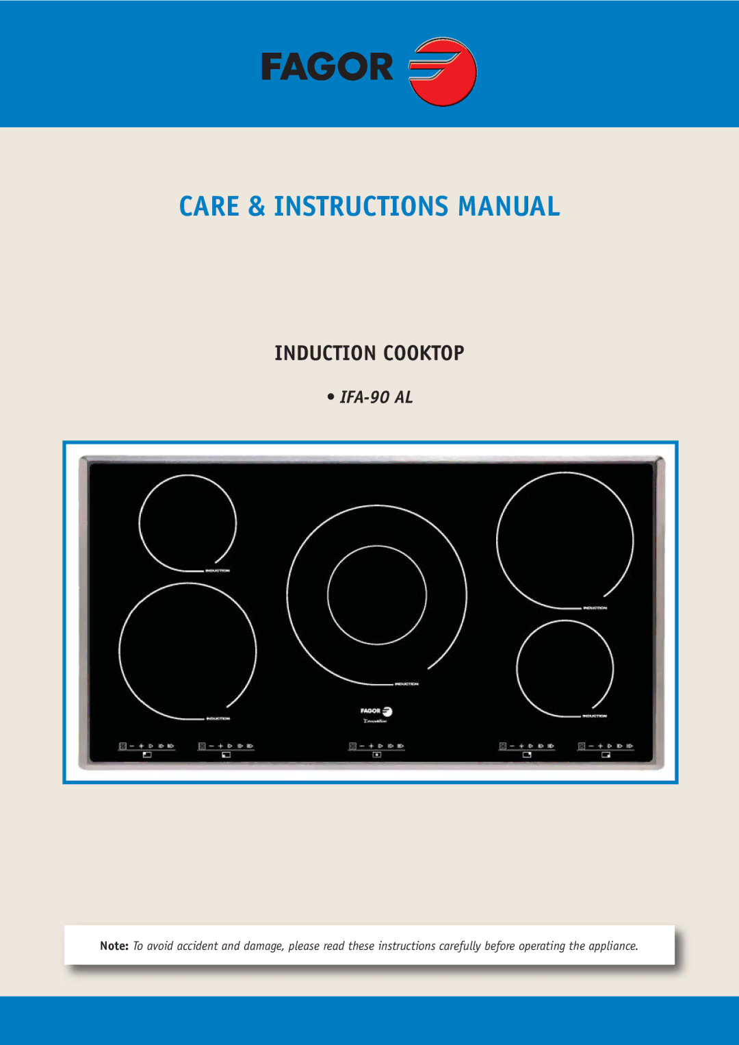 Fagor America IFA-90 manual Care & Instructions Manual 