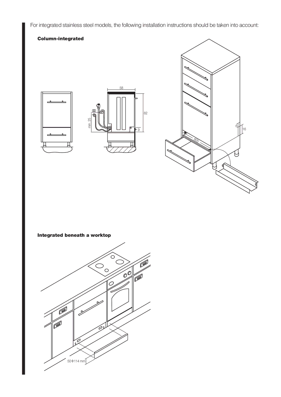 Fagor America LFA-073 IT, LFA-65 ITX, LFA-65 SS, LFA-073 SS manual Column-integrated 