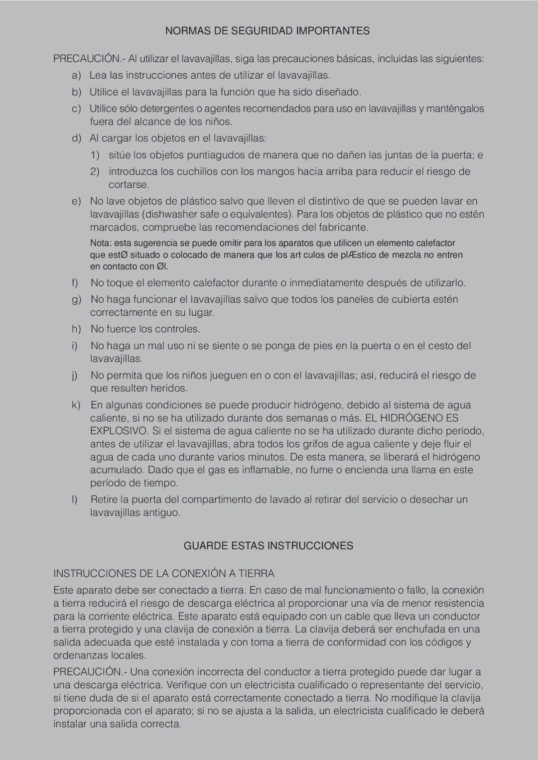 Fagor America LFA-65 SS, LFA-65 ITX, LFA-073 IT manual Normas DE Seguridad Importantes, Instrucciones DE LA Conexión a Tierra 