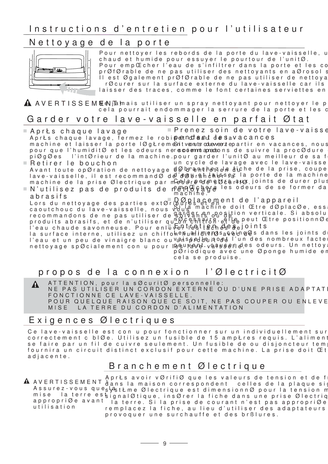 Fagor America LFA-75IT manual Électrique Branchement, Électriques Exigences, Lélectricité à connexion la de propos À 