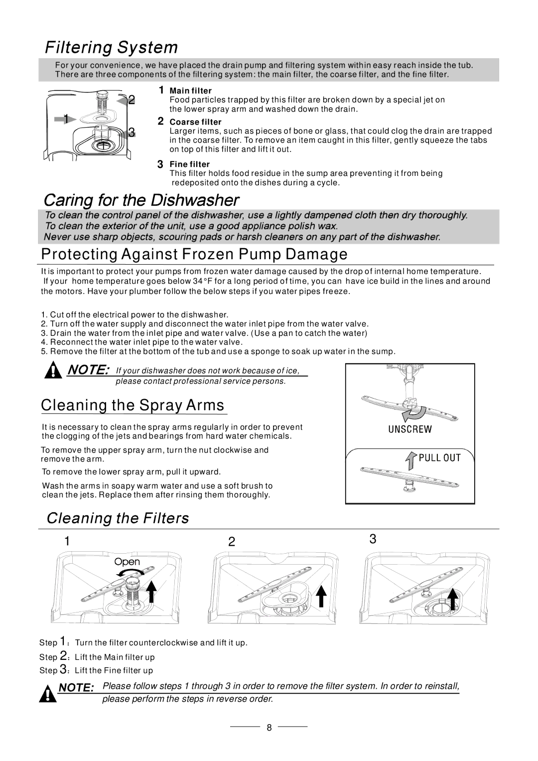 Fagor America LFA-75IT manual Protecting Against Frozen Pump Damage 