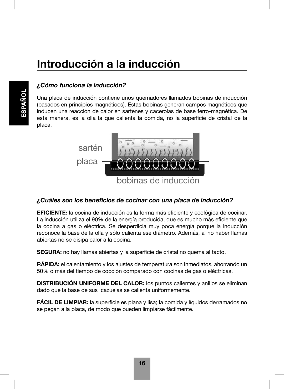 Fagor America Portable Induction Cooktop user manual Introducción a la inducción, ¿Cómo funciona la inducción? 