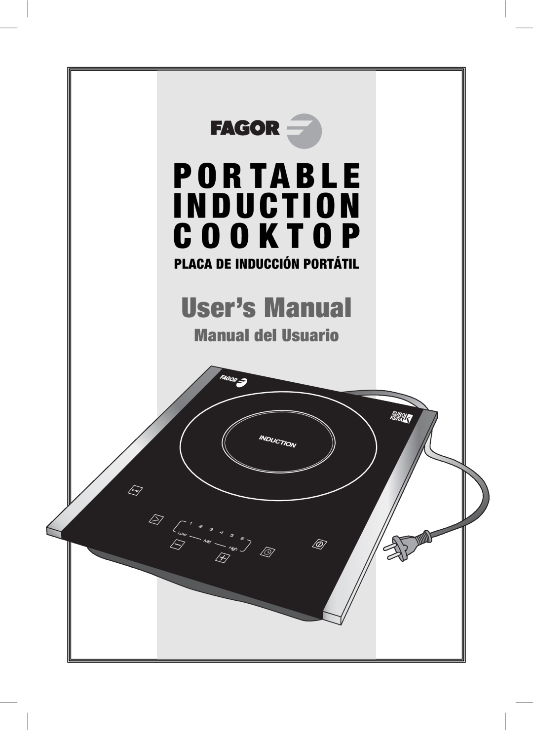 Fagor America Portable Induction Cooktop user manual Placa De Inducción Portátil, C O O K T O P, P O R Ta B L E 