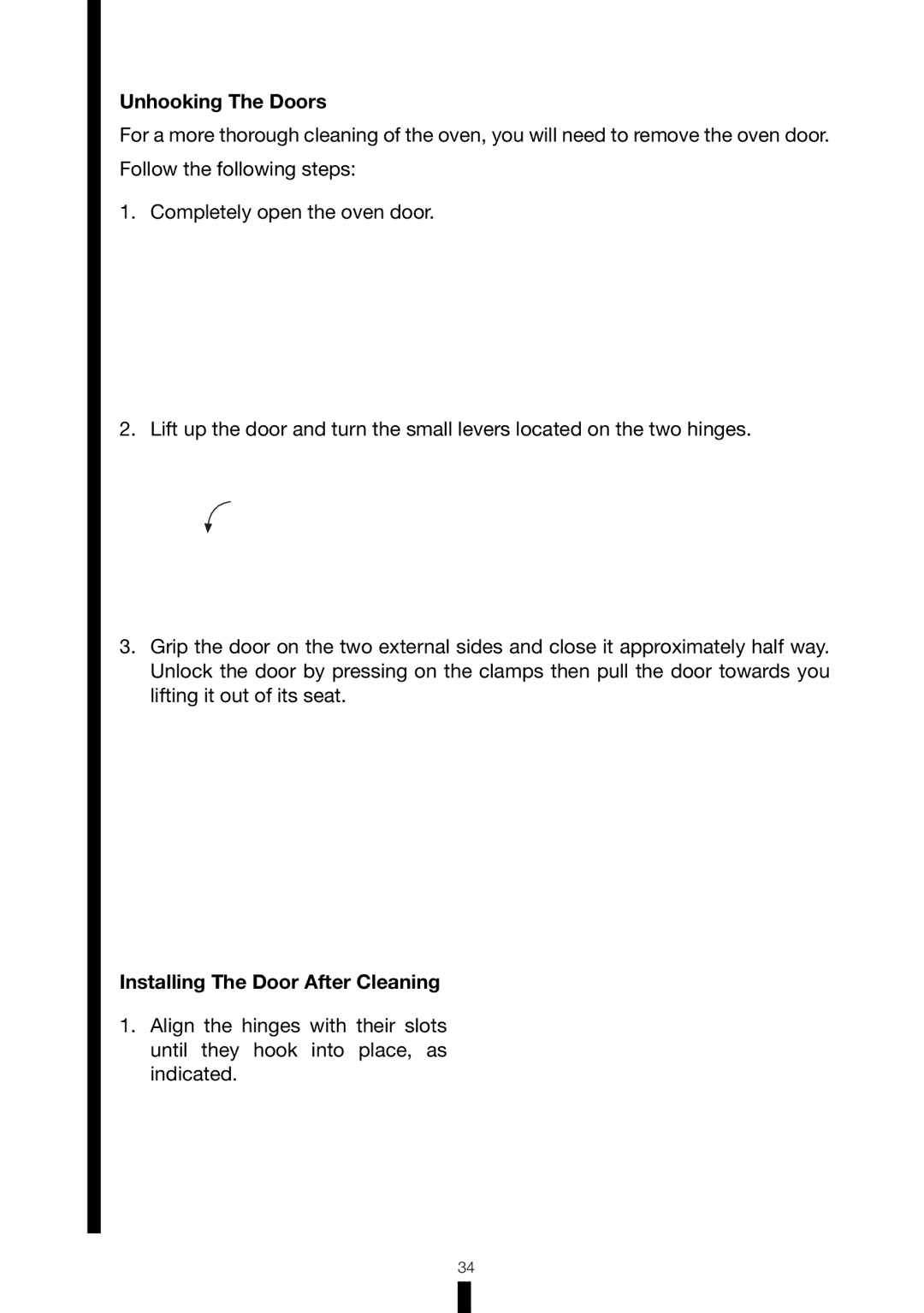 Fagor America RFA-365 DF, RFA-244 DF manual Unhooking The Doors 