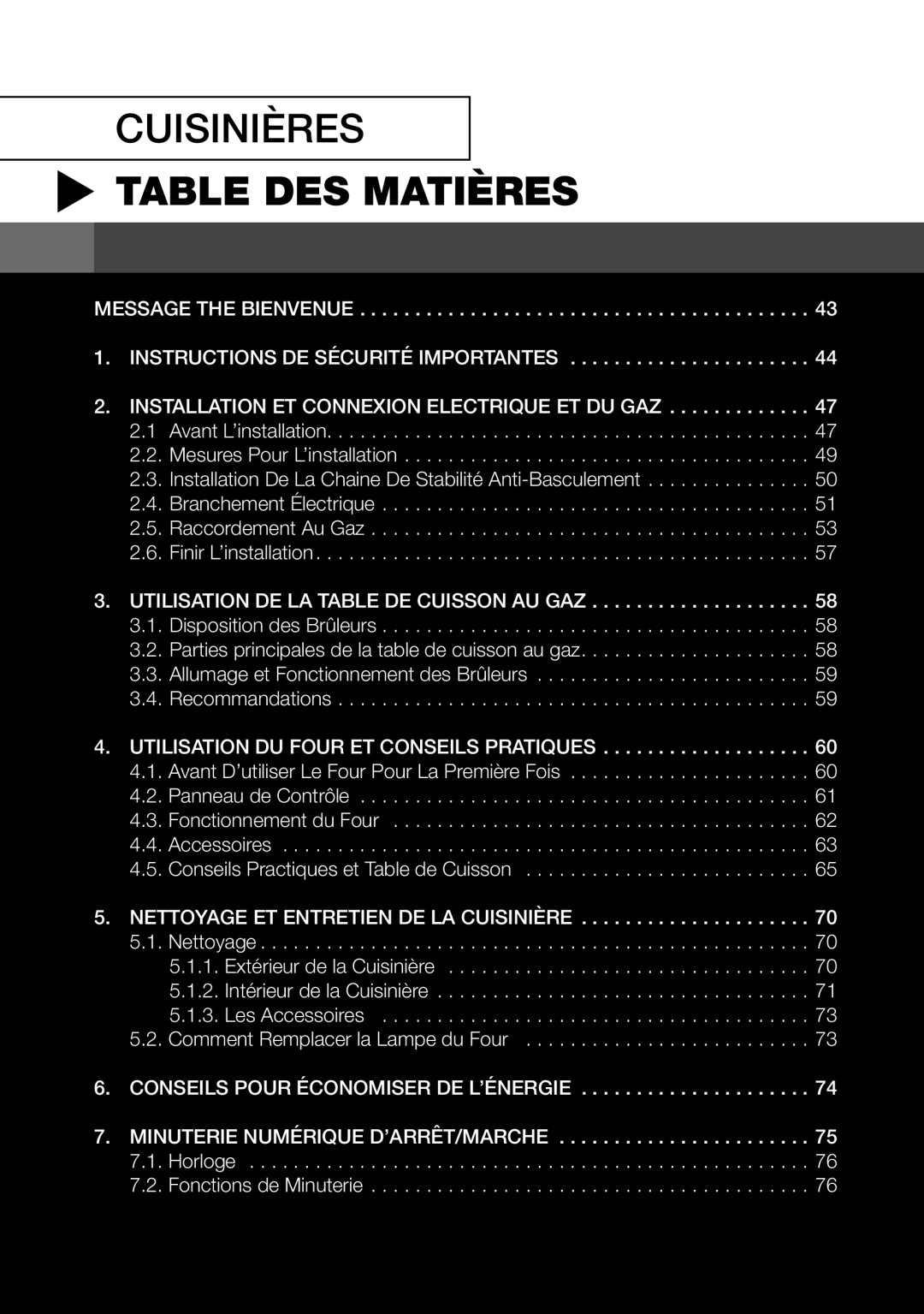 Fagor America RFA-244 DF, RFA-365 DF manual Table DES Matières 