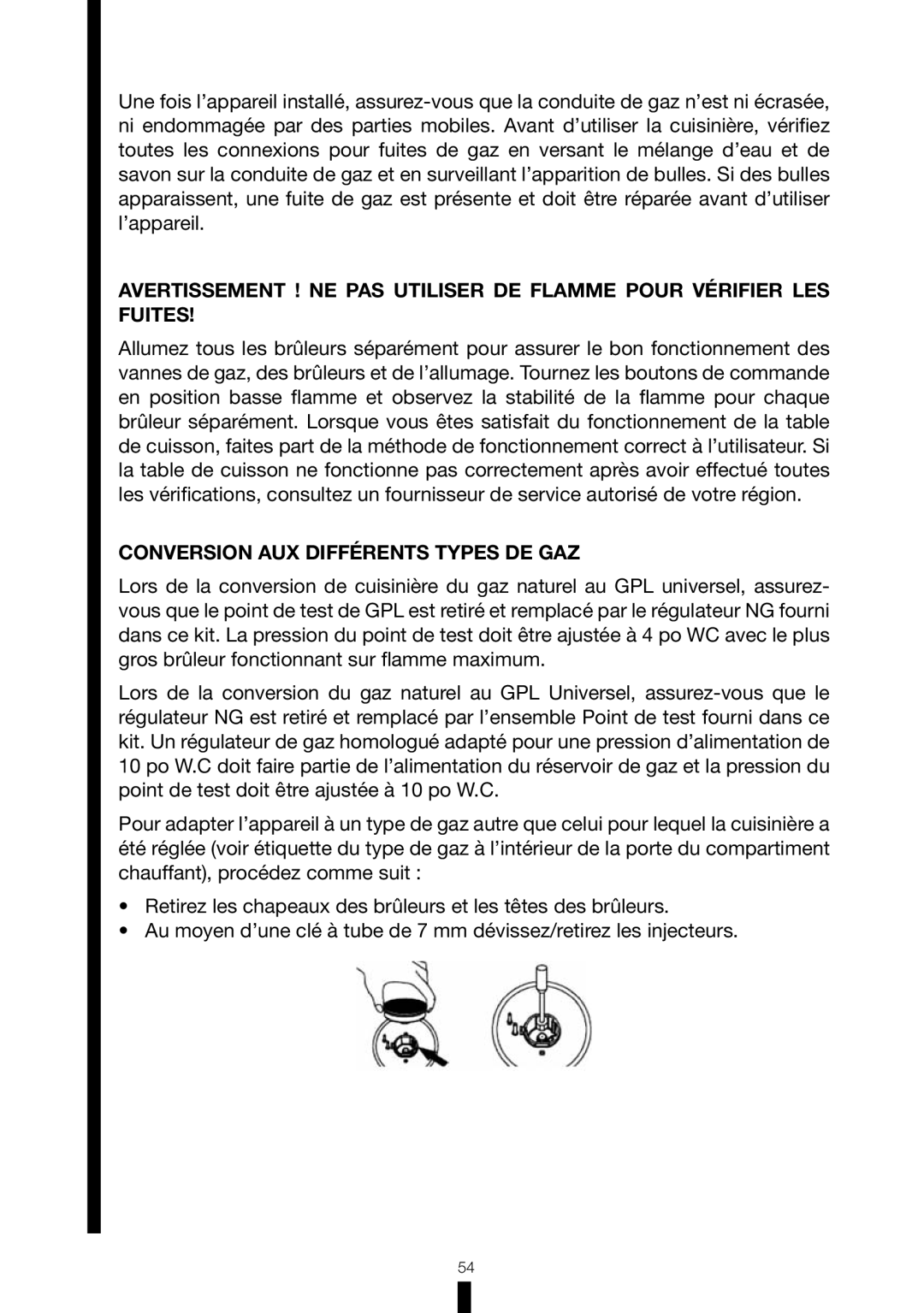 Fagor America RFA-365 DF, RFA-244 DF manual Conversion AUX Différents Types DE GAZ 